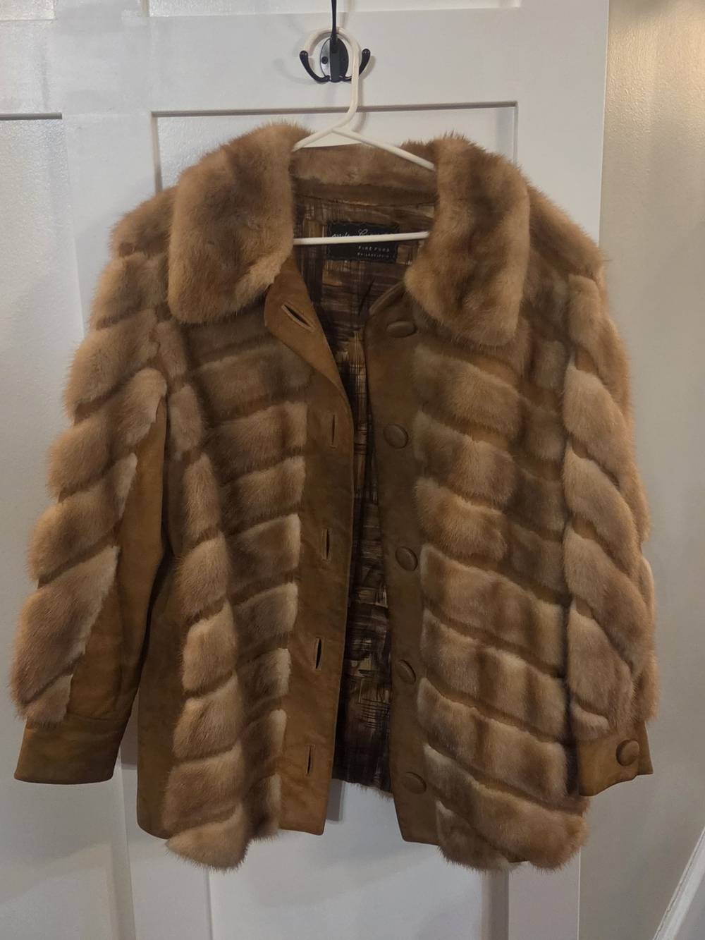 70s/80s Pastel Mink & Suede Chevron Fur - Milton Cooperstein Fine FURS